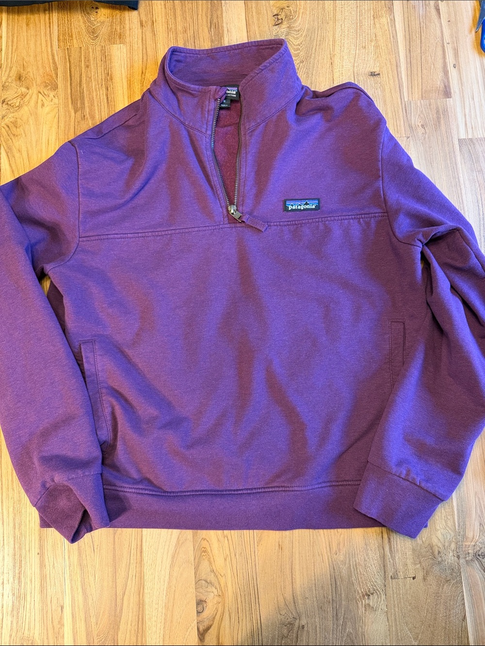 Patagonia Womens Purple Quarter-Zip Pullover with pockets Cotton Medium
